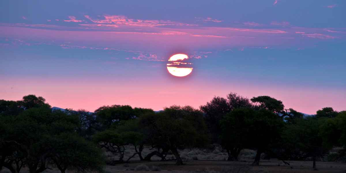 Sun set over Namibia